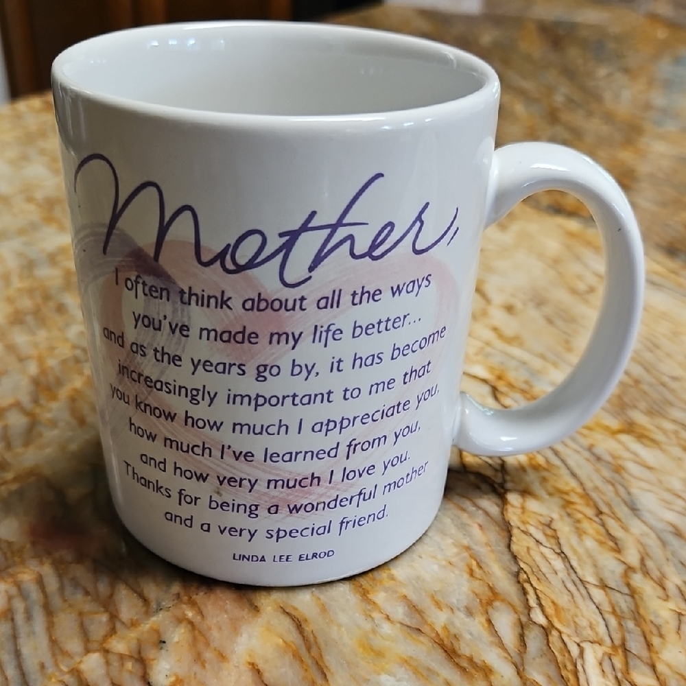HALLMARK White Ceramic MOTHER w/ Hearts Mug